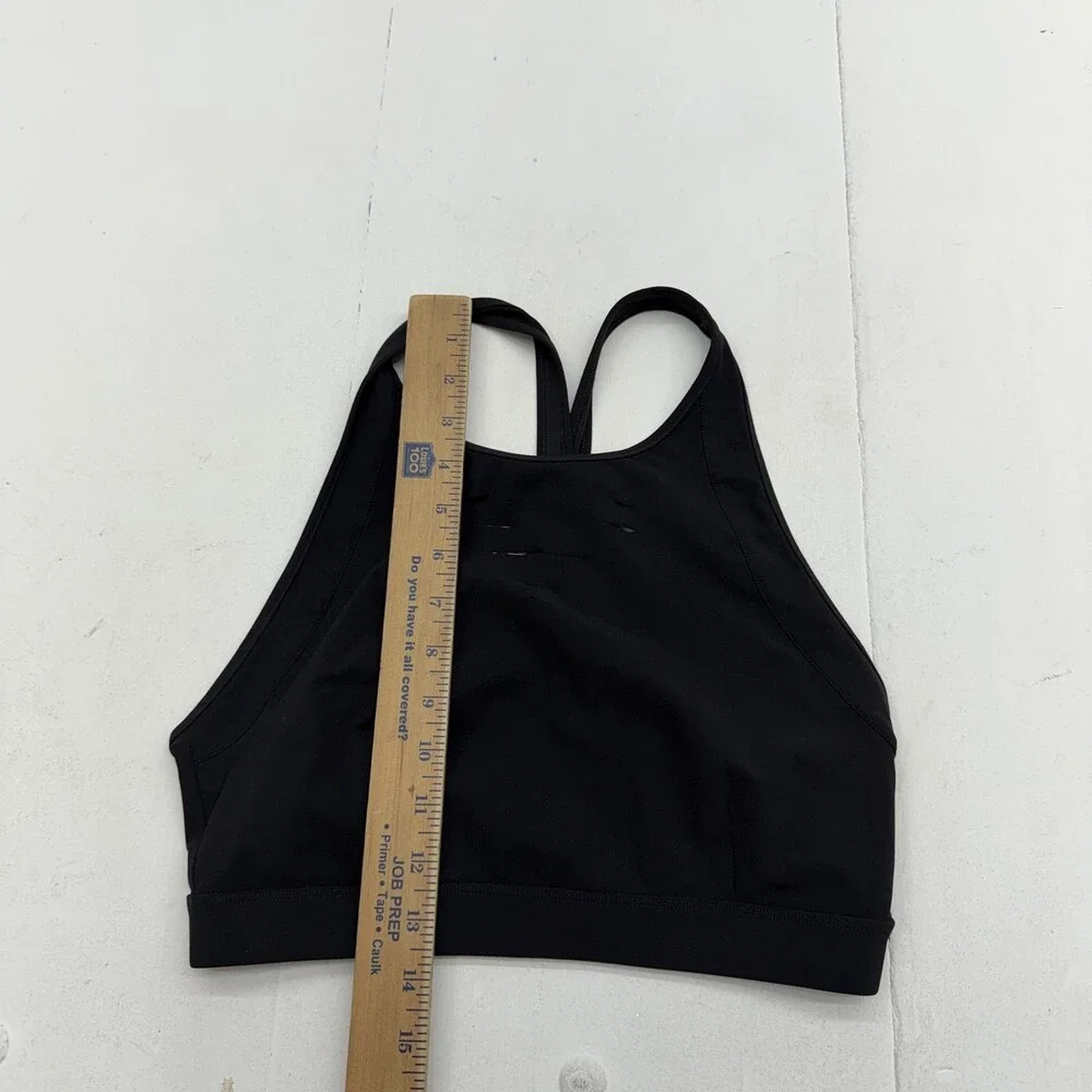 Alo Yoga Sports Bra Womens Large Black Mesh Racerback Pullover Gym Workout
